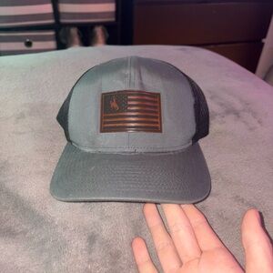 Gray and Black Cap with Flag Patch